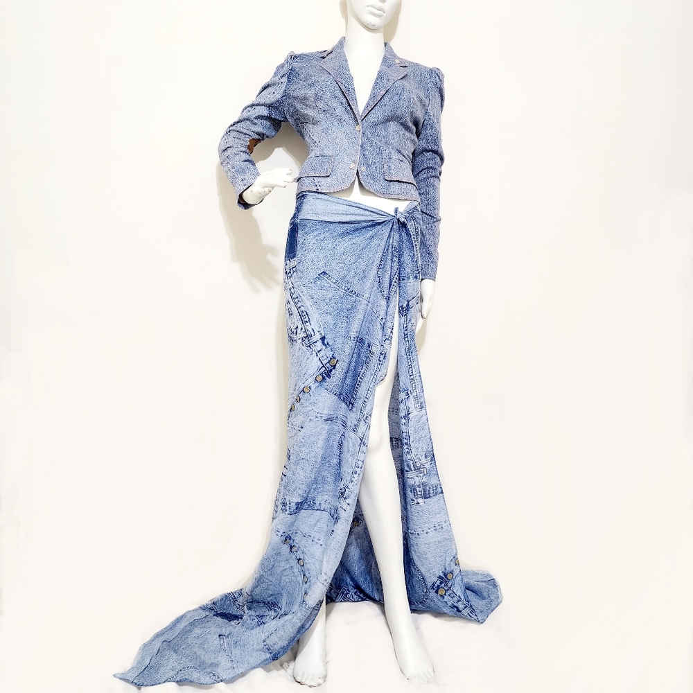 Rare Dior 2000 Blazer Denim Set sz XS